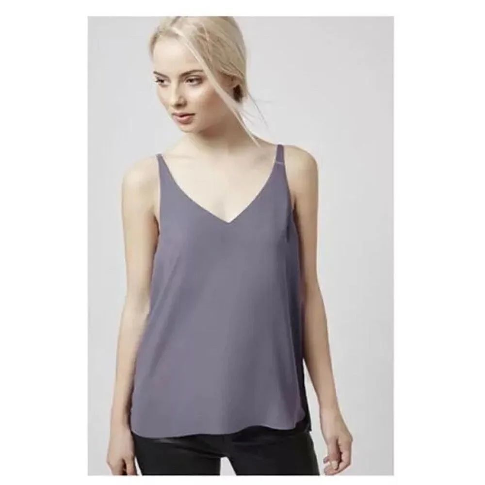 TOPSHOP | purple plunge cami v neck tank top 8